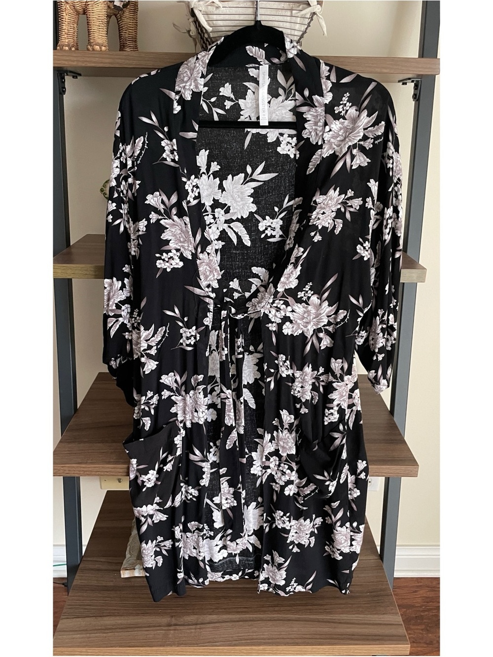 Spirtual Gangster Floral Kimono Cardigan Pockets, One Size